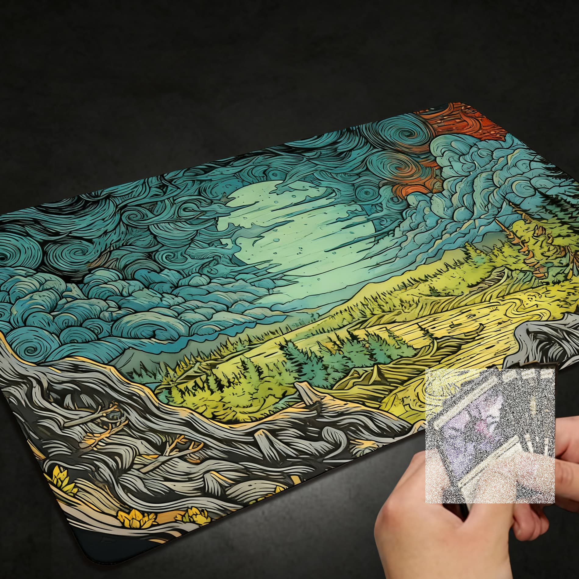Black Metal Dragon Gaming Playmat