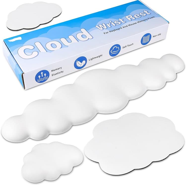 Cloud Gaming Mouse Pad with Dual Wrist Rest