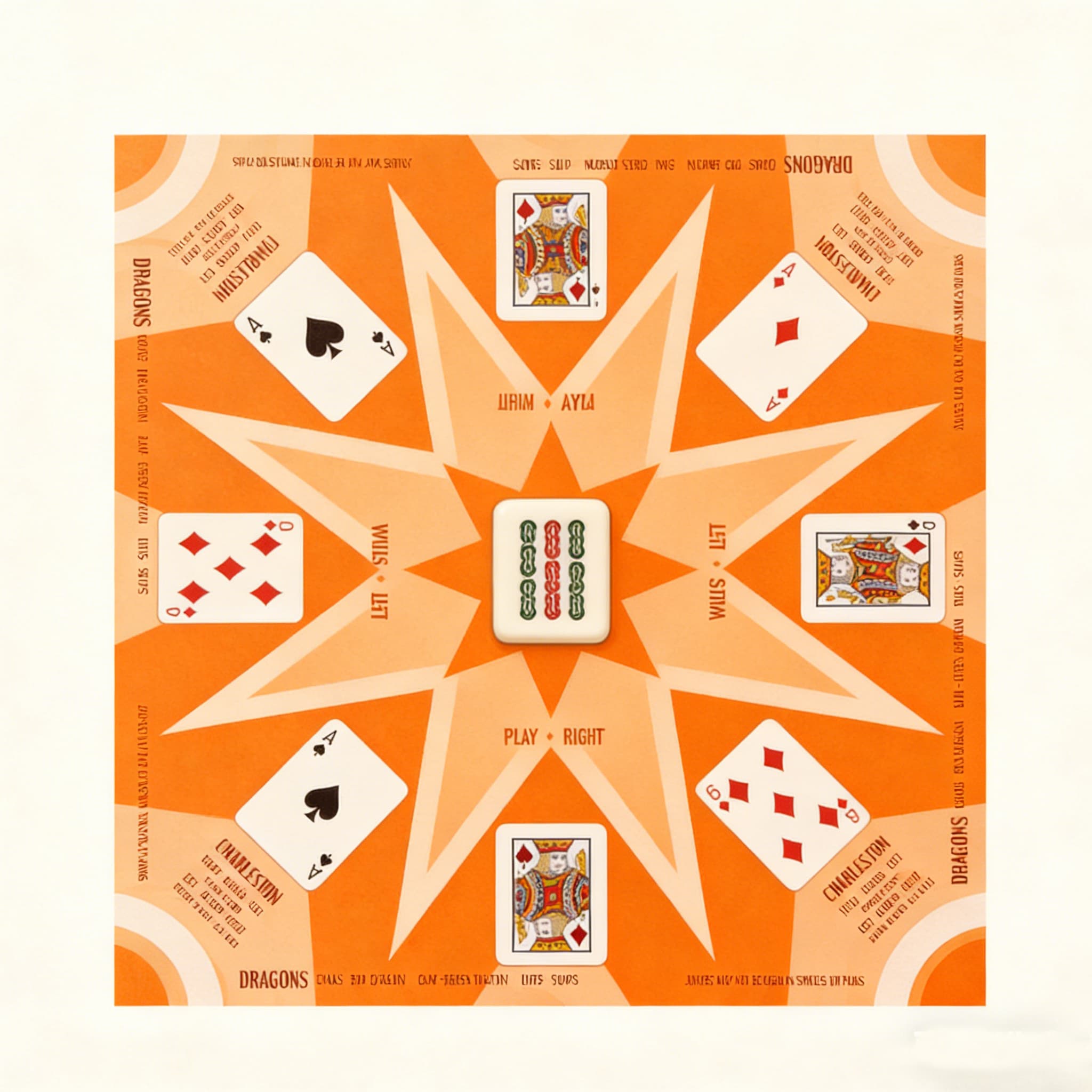 Mahjong Table Mat with Anti-Slip Base