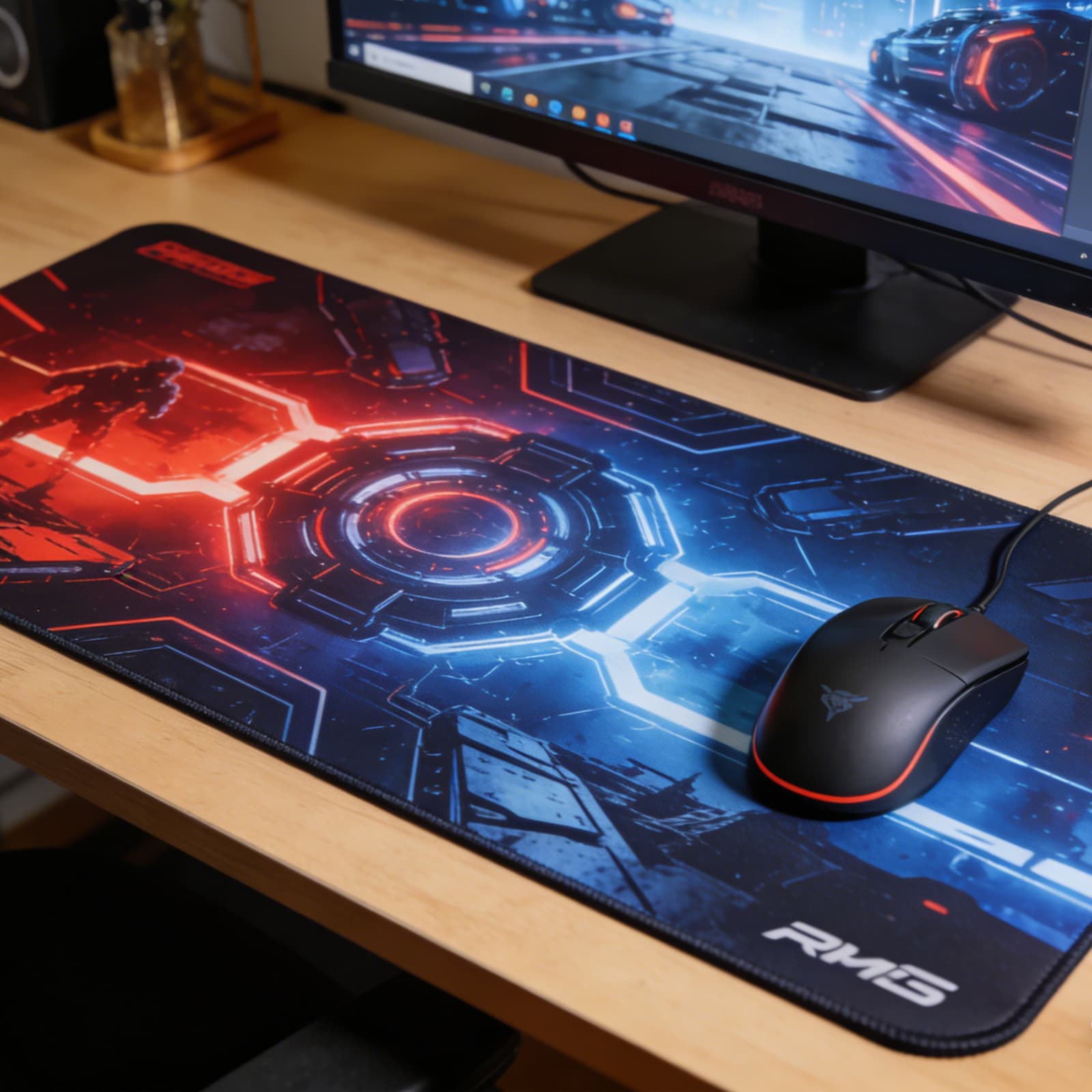 Extended Gaming Desk Mat - Microfiber & Rubber