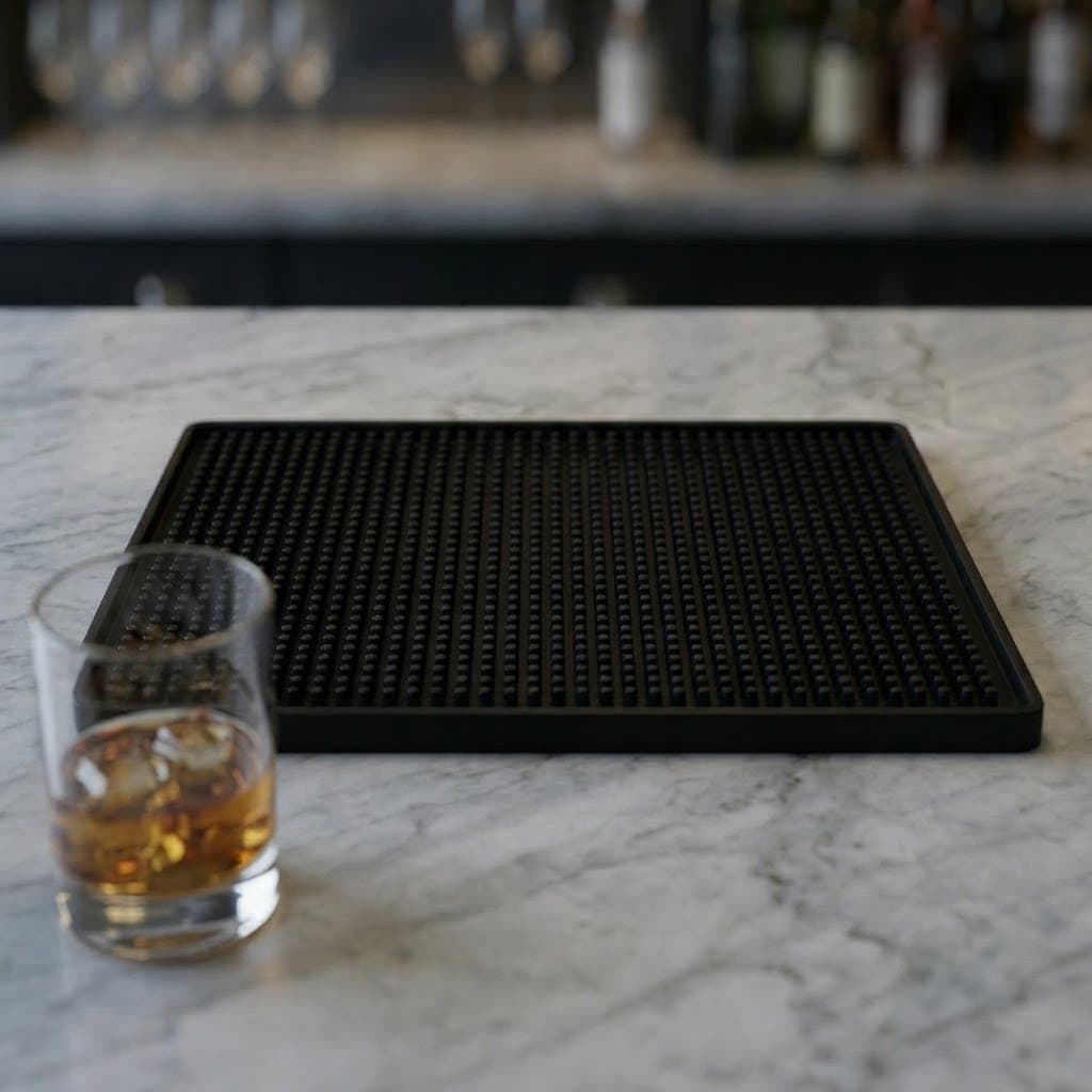 Non-Slip Rubber Drain Mat for Coffee Bars