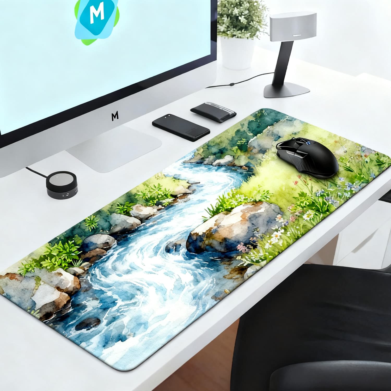 Waterproof Gaming Desk Mat - Topographic Design