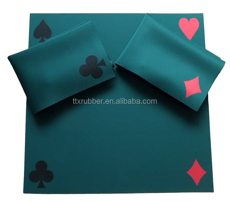 Classic Rubber Poker Mat with Card Shuffler