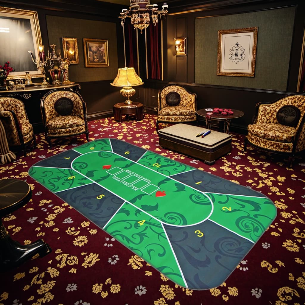 Customizable Green Rubber Poker Playmat