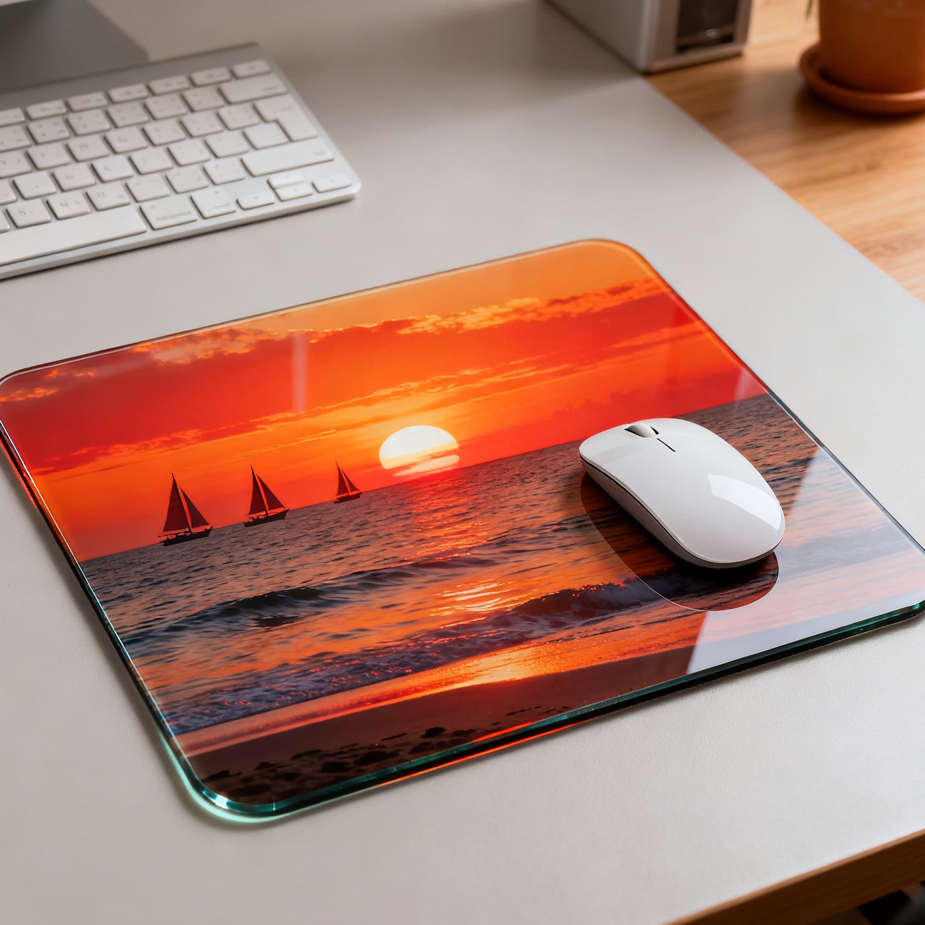 Kawaii Cartoon Glass Mouse Pad