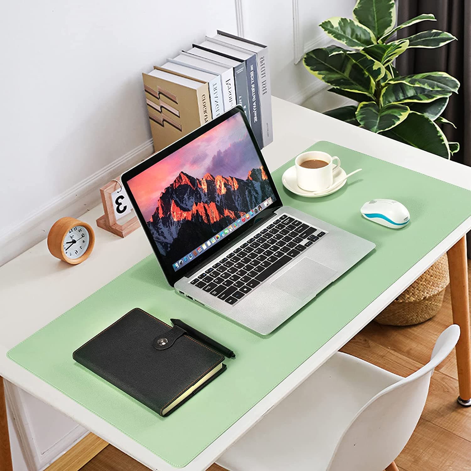 Double-Sided Leather Desk Mat with Cork