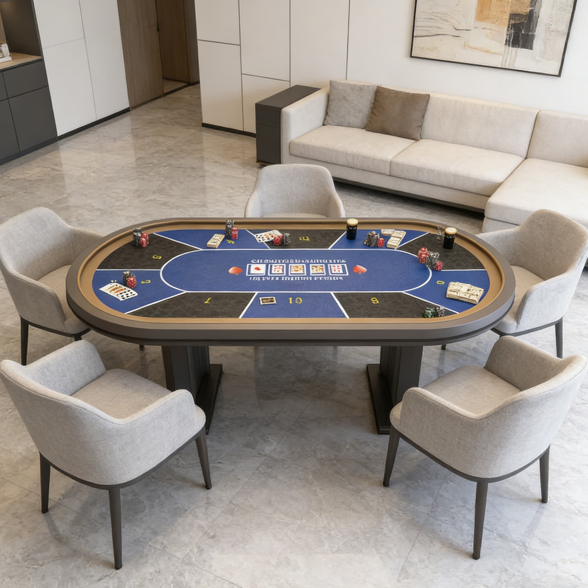 Large Premium Poker Mat Non-Slip Rubber