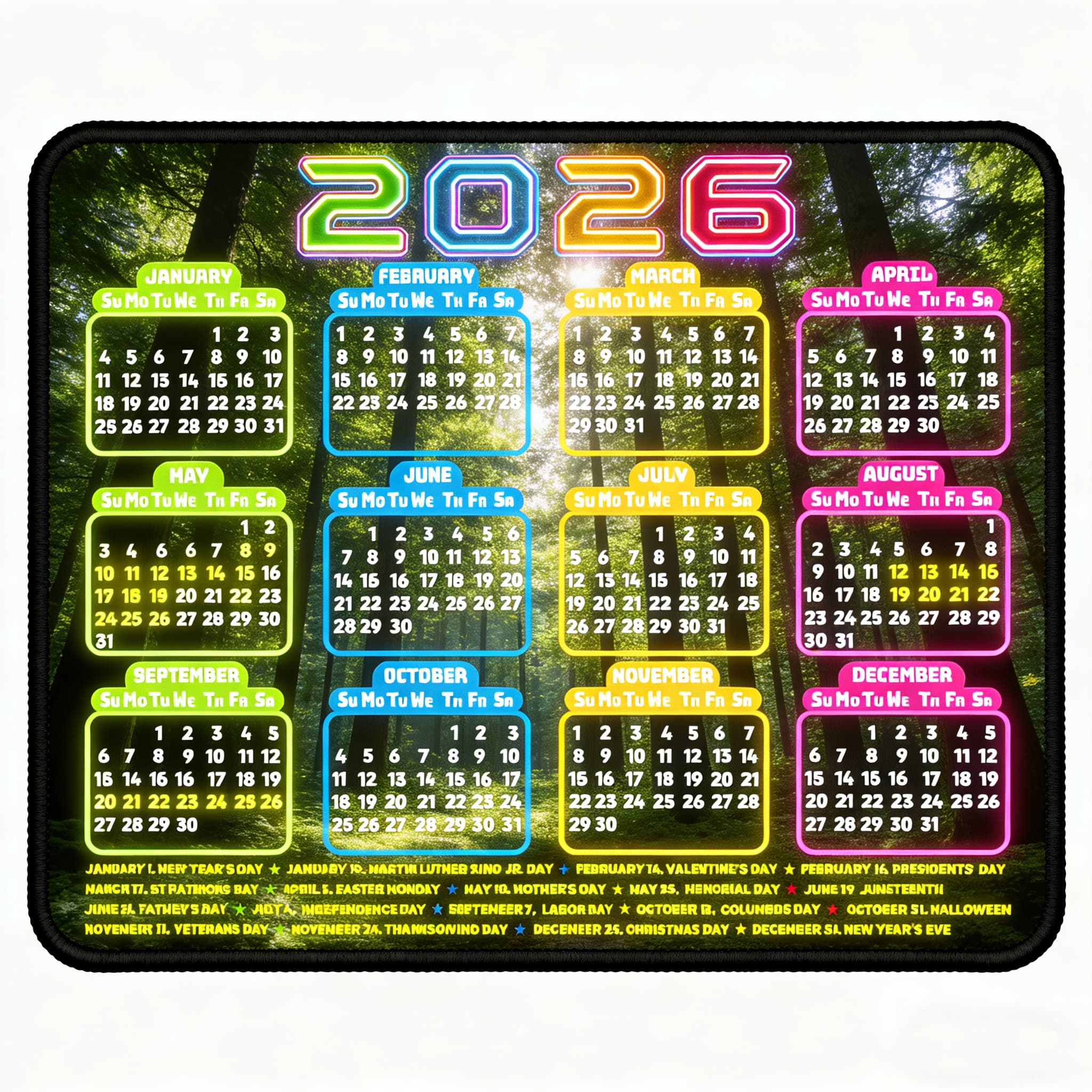 Multi-Function Calendar Desk Pad