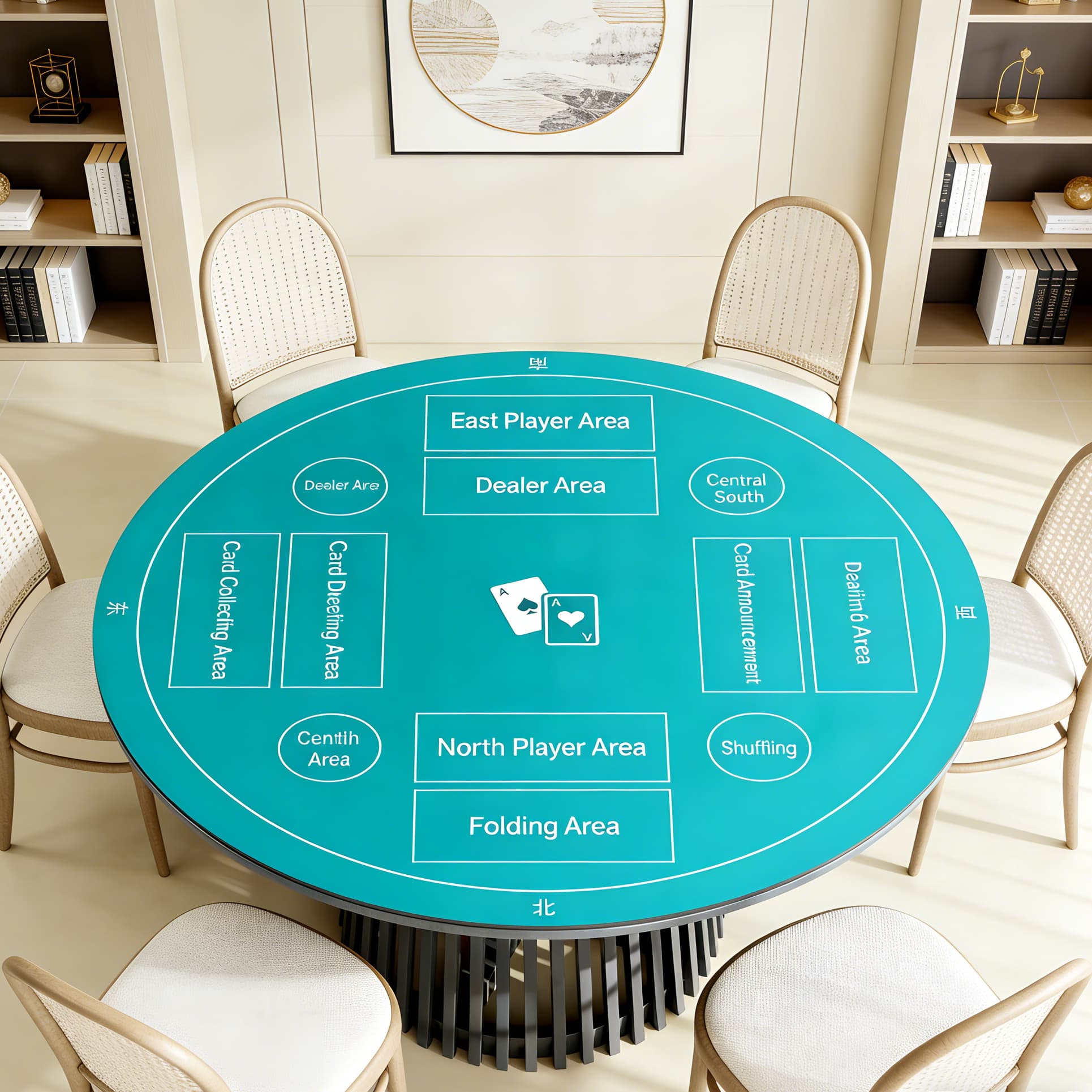 Premium Black Poker Mat with Neoprene Base
