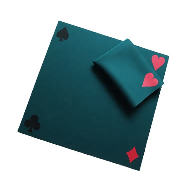 Eco-Friendly Velvet Poker Mat with Rubber Backing