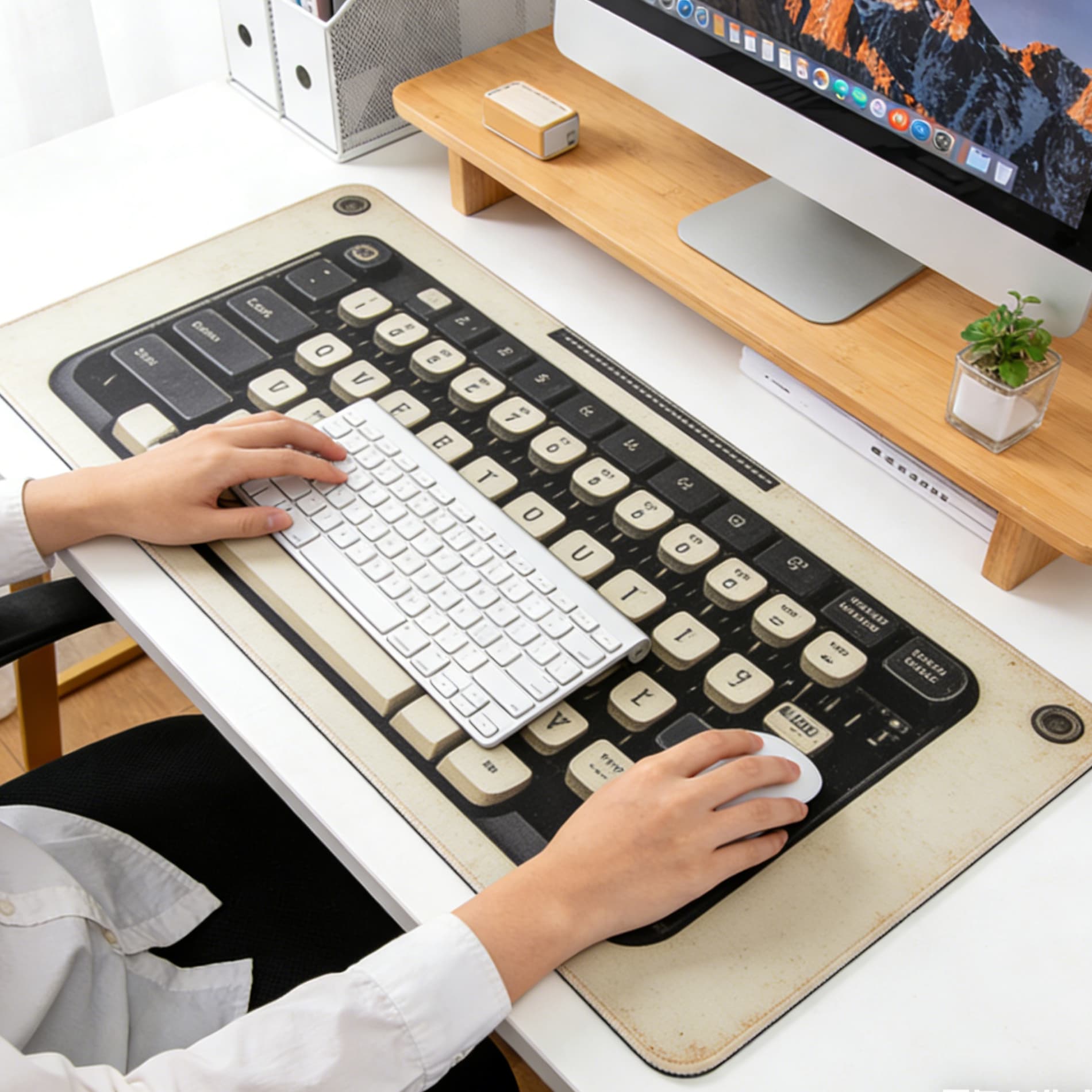 Extended Gaming Desk Mat - Stitched Edges