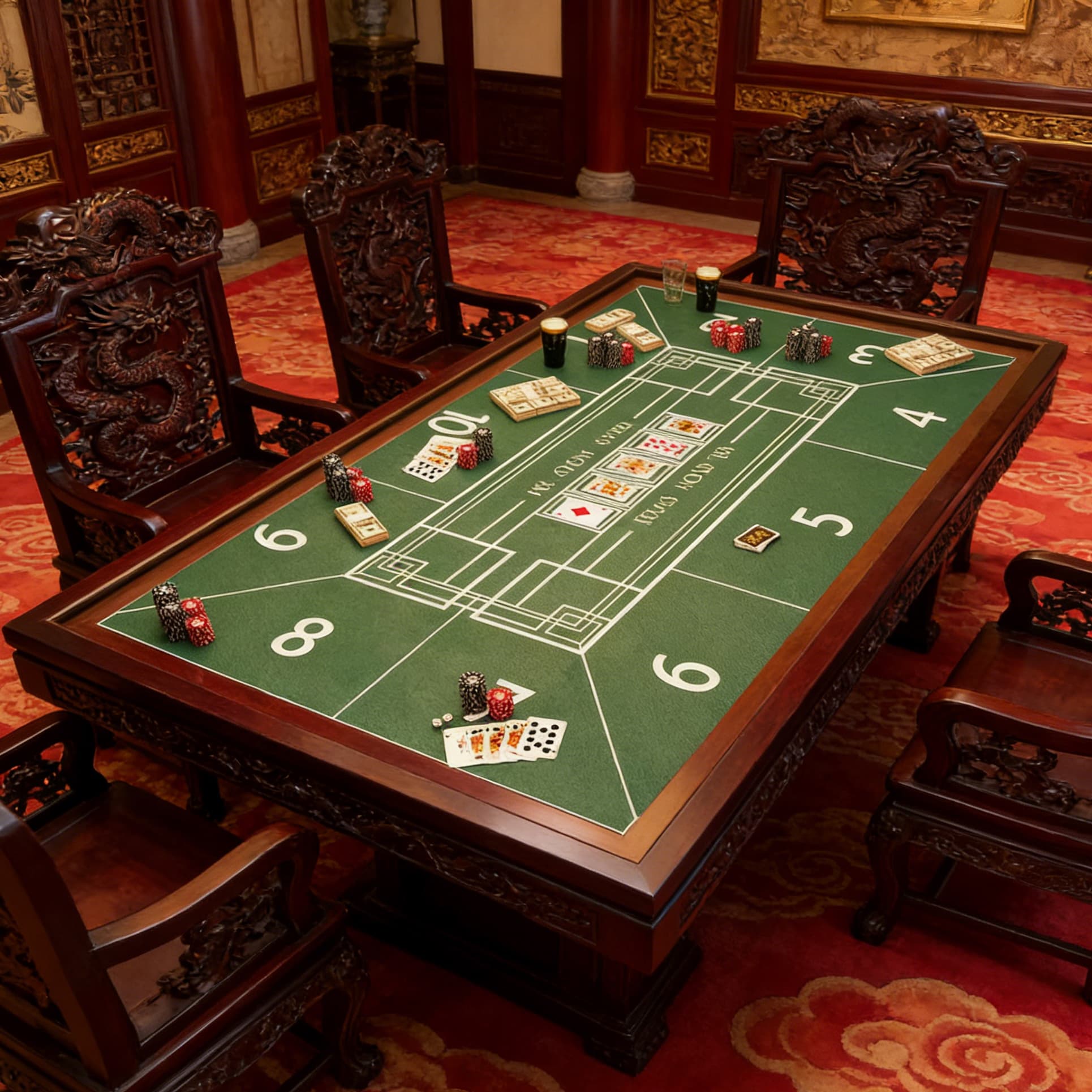 Foldable Poker Mat with Lock Edge