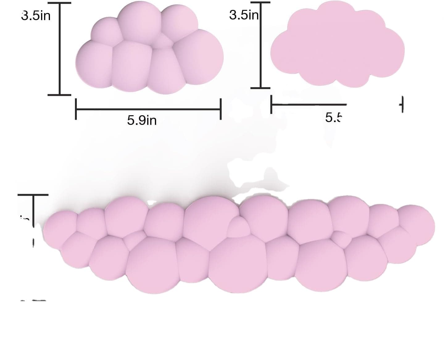 Gradient Cloud Design Wrist Rest Mouse Pad